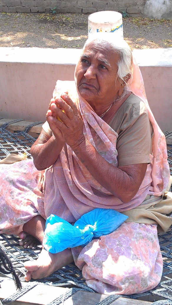 This lady lets MS use her house every day for an Anganwadi or preschool. She helps with the children too.